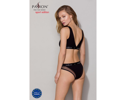 Топ з прозорою вставкою Passion PS002 TOP black, size M