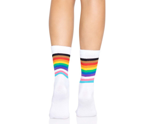 Leg Avenue Pride crew socks Rainbow
