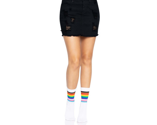 Leg Avenue Pride crew socks Rainbow
