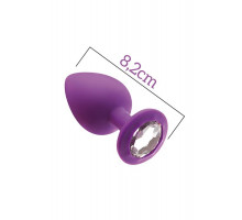 Анальна пробка з кристалом MAI Attraction Toys №48 Purple, довжина 8,2см, діаметр 3,5 см