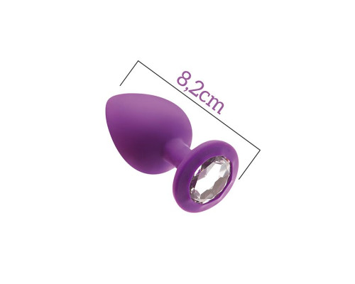 Анальна пробка з кристалом MAI Attraction Toys №48 Purple, довжина 8,2см, діаметр 3,5 см