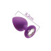 Анальна пробка з кристалом MAI Attraction Toys №48 Purple, довжина 8,2см, діаметр 3,5 см