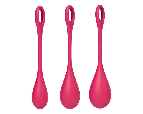 Набір йоні намистин Satisfyer Yoni Power 1 Red, діаметр 2-2,5-3см, вага 22-46-74гр