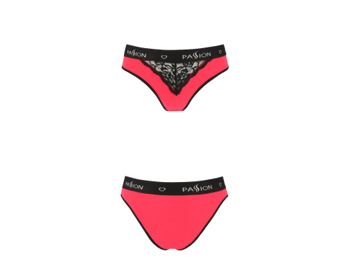 Трусики з широкою гумкою і мереживом Passion PS001 PANTIES red/black, size XL
