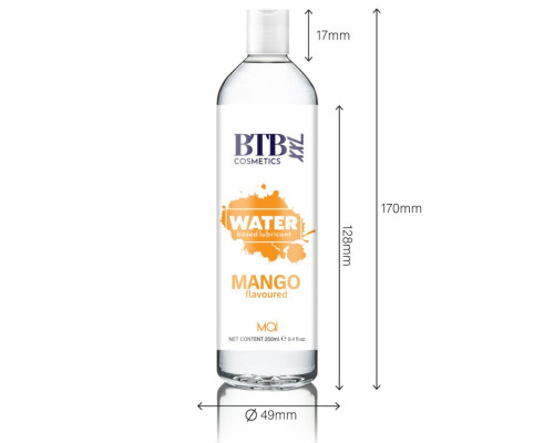 Змазка на водній основі BTB FLAVORED MANGO з ароматом манго (250 мл)