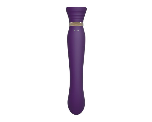 Смартвібратор 3в1 Zalo — Queen Twilight Purple, пульсівна перлина та вакуум, кристал Swarovski