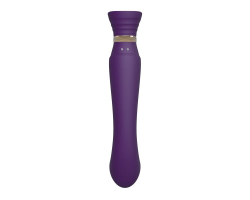 Смартвібратор 3в1 Zalo — Queen Twilight Purple, пульсівна перлина та вакуум, кристал Swarovski