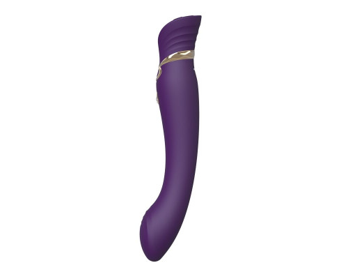 Смартвібратор 3в1 Zalo — Queen Twilight Purple, пульсівна перлина та вакуум, кристал Swarovski
