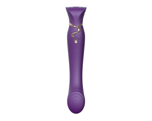 Смартвібратор 3в1 Zalo — Queen Twilight Purple, пульсівна перлина та вакуум, кристал Swarovski