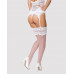 Панчохи під пояс із широким мереживом Obsessive 810-STO-2 stockings S/M, білі