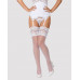Панчохи під пояс із широким мереживом Obsessive 810-STO-2 stockings S/M, білі