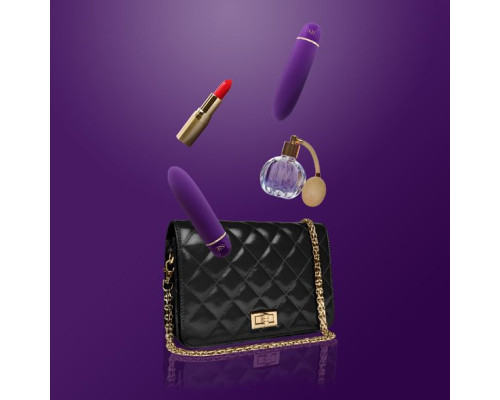 Віброкуля RIANNE S — Classique Vibe мінівібратор на 7 режимів, чохол-косметичка Deep Purple