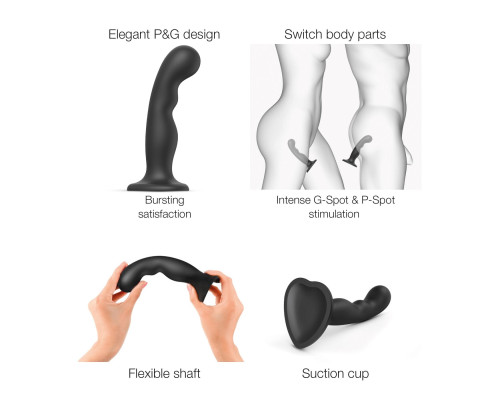 Насадка для страпона Strap-On-Me Dildo Plug P&G Black M