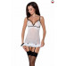 Сорочкапрозора з пажами ORIHIME CHEMISE white XXL/XXXL - Passion, трусики, стрепи