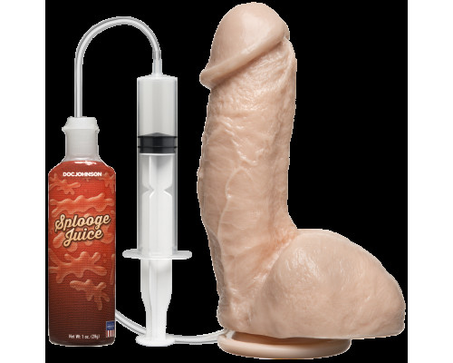 Кінчающий фалоімітатор Doc Johnson The Amazing Squirting Realistic Cock, ПВХ, діаметр 5,1см