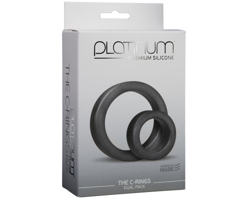Набор эрекционных колец Doc Johnson Platinum Premium Silicone - The C-Rings - Charcoal