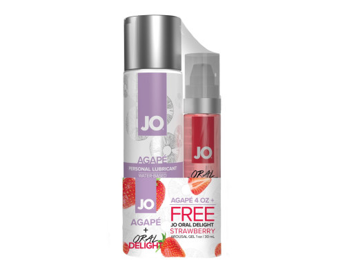 Комплект System JO GWP — Agape 120 ml & Oral Delight — Strawberry 30 мл