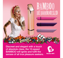 Потужний мінівібратор Rocks Off Bamboo Rose Gold, 10 режимів роботи, водонепроникний