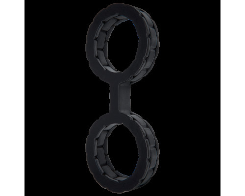 Наручники з силікону Doc Johnson The Cuffs Large - Black, добре тягнуться, для рук і для ніг