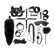 Набір Art of Sex - Maxi BDSM Set Leather, 13 предметів, натуральна шкіра, Чорний