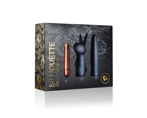 Вібронабір Rocks Off Silhouette — Dark Desires: віброкуля та дві силіконові насадки