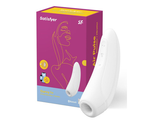 Вакуумний кліторальний смарт-стимулятор Satisfyer Curvy 1 + White