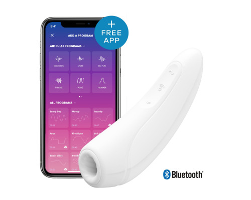Вакуумний кліторальний смарт-стимулятор Satisfyer Curvy 1 + White