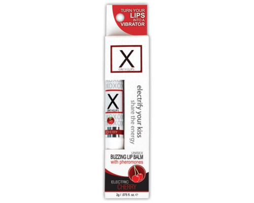 Стимулирующий бальзам для губ унисекс, вишня Sensuva - X on the Lips Cherry с феромонами, вишня