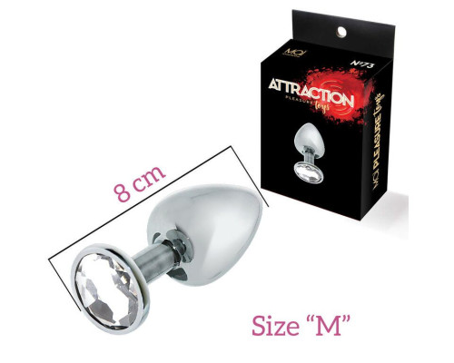 Анальна пробка з кристалом MAI Attraction Toys №73, довжина 8см, діаметр 3 см