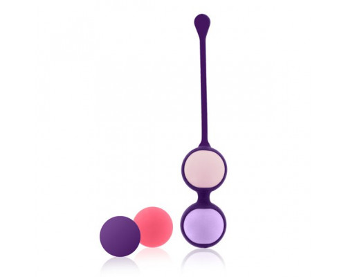 Набір вагінальних кульок Rianne S: Pussy Playballs Coral, вага 15г, 25г, 35г, 55г, монолітні