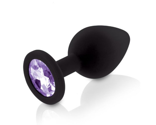 Набір силіконових анальних пробок із кристалом Rianne S: Booty Plug Set Black, діаметр 2,7см, 3,5см,