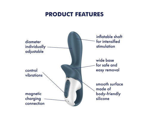 Анальный вибратор Satisfyer Air Pump Booty 2, надувается