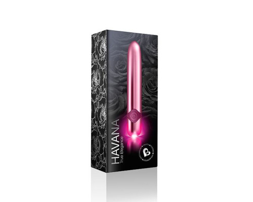 Мощный вибратор Rocks Off Havana Lilac с цветной LED-подсветкой