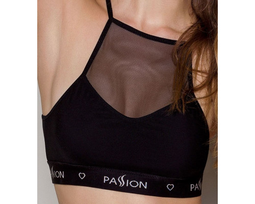 Спортивний топ з прозорою вставкою Passion PS006 TOP black, size M