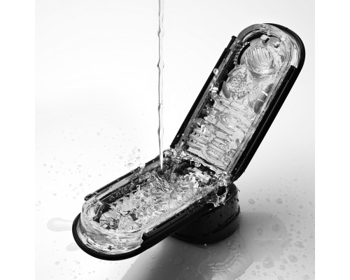 Мастурбатор Tenga Flip Zero Black, змінна інтенсивність стимуляції, розкладний