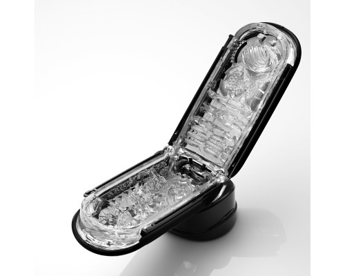 Мастурбатор Tenga Flip Zero Black, змінна інтенсивність стимуляції, розкладний