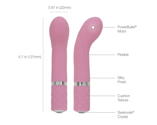 Розкішний вібратор Pillow Talk - Racy Pink з кристалом Сваровські для точки G, подарункова упаковка