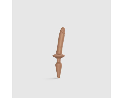 Анальна пробка з дилдо 2в1 Strap-On-Me SWITCH PLUG-IN REALISTIC DILDO Caramel S, діаметр 3,3/2,9 см