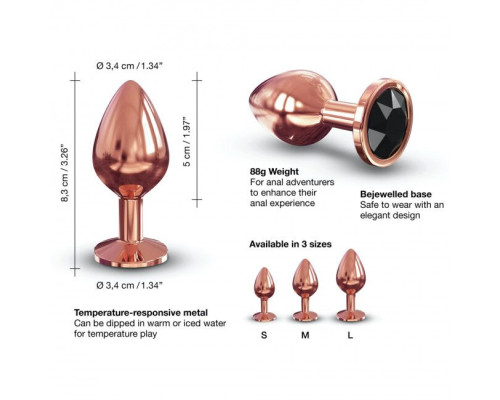 Металева анальна пробка із прикрасою у вигляді кристалу Dorcel - Diamond Plug M