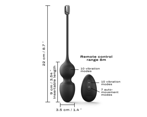 Вагінальні кульки з вібрацією та пультом Dorcel LOVE BALLS BLACK