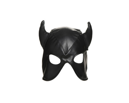 Маска Master Series Dungeon Demon Bondage Mask with Horns - Black