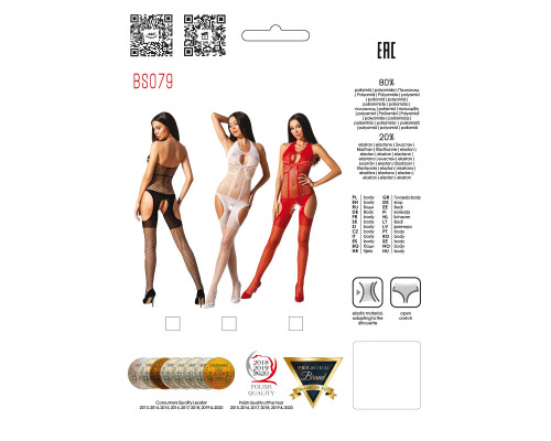 Бодистокинг с имитацией чулок Passion BS079 red