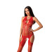 Бодистокинг с имитацией чулок Passion BS079 red