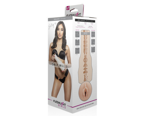 Мастурбатор Fleshlight Girls: Emily Willis - Squirt, зі зліпка вагіни, дуже ніжний