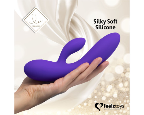 Гнучкий вібратор кролик з двома моторами FeelzToys Lea Rabbit Vibrator Medium Purple