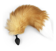 Силіконова анальна пробка з хвостом із натурального хутра Art of Sex size M Foxy fox