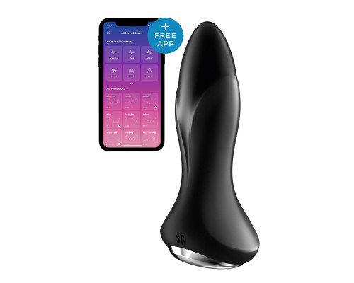 Анальна смарт вібропробка із перлинним масажем Satisfyer Rotator Plug 1+ Black
