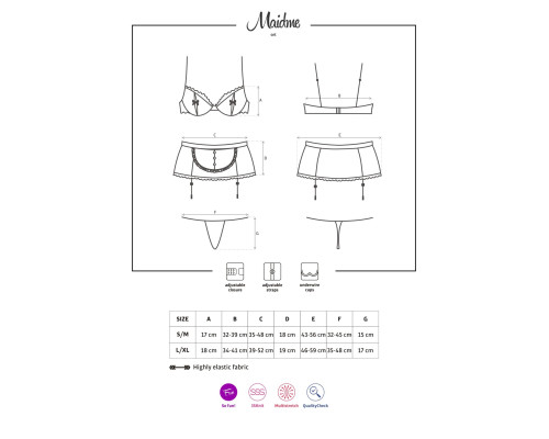 Obsessive Maidme set 5-pcs L/XL