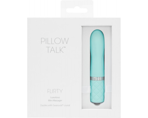 Розкішний вібратор PILLOW TALK - Flirty Teal з кристалом Сваровські, гнучка голівка