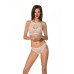 Комплект: бра, трусики з ажурним декором та відкритим кроком Ursula Set white XXL/XXXL — Passion